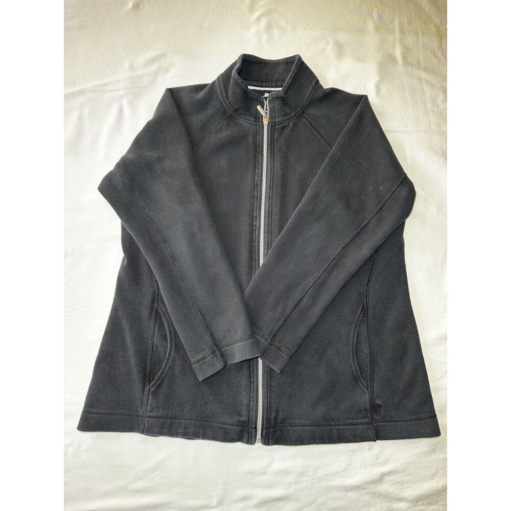 Tommy Bahama Women's Aruba Full Zip Sweatshirt XL Black With Pockets